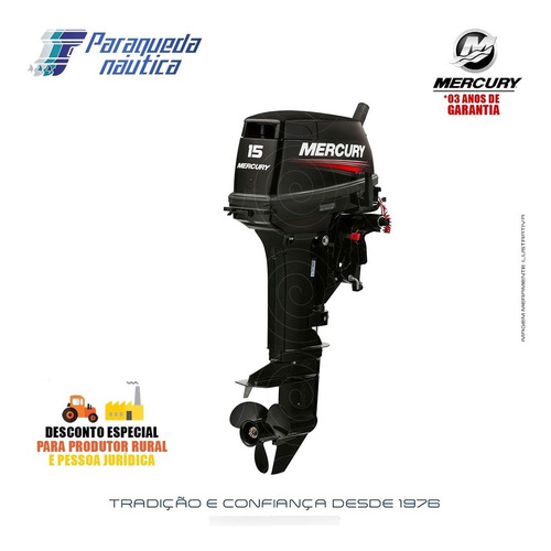 Imagem 4 de 9 de Motor De Popa Mercury 2 Tempos 15hp M Super