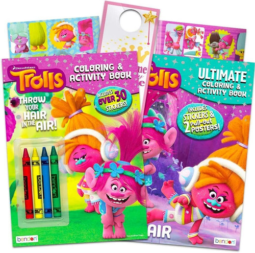 Dreamworks Trolls Coloring Y Book Set - 2 Libros De Trolls,