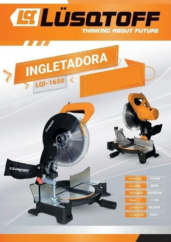 Sierra Ingletadora Lusqtoff 250mm 1650w 255mm 10 Pulgadas