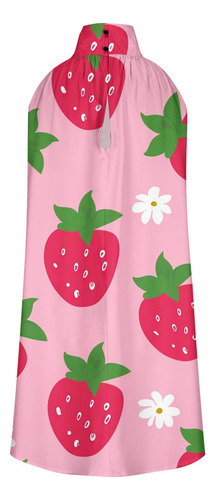 Vestido Feminino Com Estampa De Frutas Sem Mangas Com Gola R