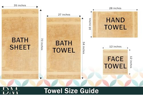Set De Toallas De Baño De Algodón Beige De 3 Piezas, Grande