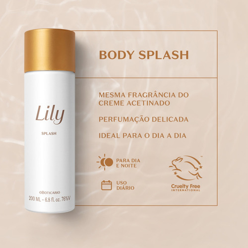 Splash Desodorante Colônia Lily 200 Ml O Boticário