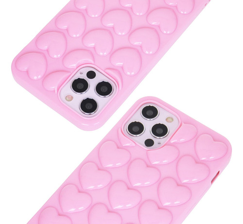 Dmaos iPhone 12 Pro Max Case For Women, 3d Pop Bubble Heart