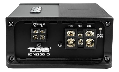 DS18 ION1200.1D Amplificador Monobloque 1200 Watts RMS a 1 Ohm, Rango Completo, Clase D, Diseño Compacto