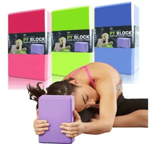 Bloco Tijolo de Pilates Yoga Fitness Alta Densidade 100% Eva Cor Lilás
