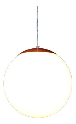 Luminária Pendente Bola 30cm Com Acabamento Cobre E27