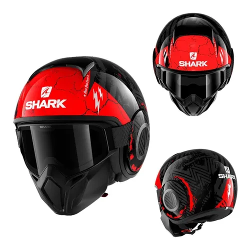 Casco Jet Para Moto Shark Citycruiser Dual Rojo/ Gris