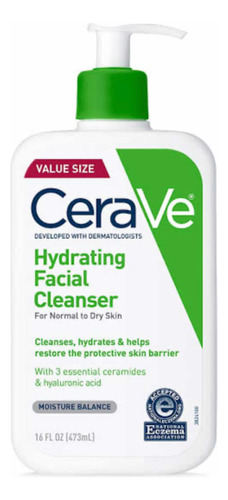 Cerave Hydrating Facial Cleanser 473 Ml Normal To Dry Skin