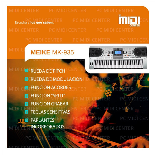 Imagen 4 de 10 de Teclado Musical Mk935 61 Teclas Sensitivo + Fuente Promo
