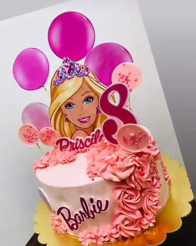 Topper Barbie Adorno Torta  Imprimible Digital Personalizado