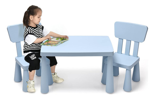 Costway Juego De Mesa Y Sillas De 3 Piezas Para Niños, Centr