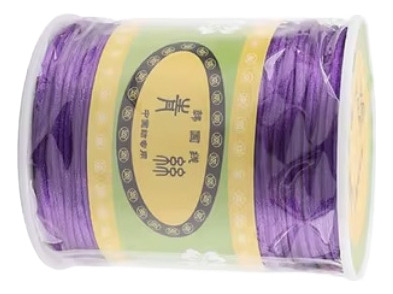 Hilo Cordón Cola De Ratón Rayon Color Morado 1mm 80 Mtrs