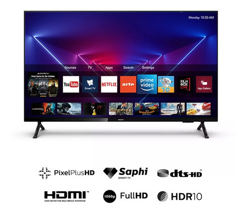Imagen 1 de 1 de Tv Philips Led 43 Full Hd Smart Tv 43pfd6825