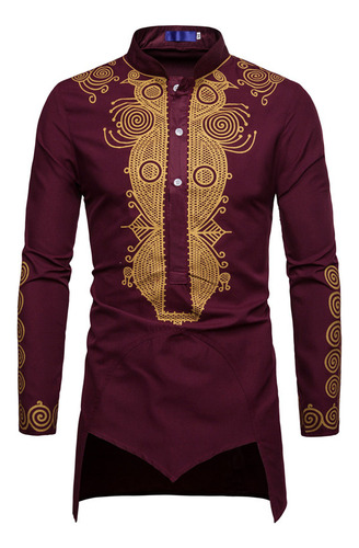 Jersey Largo Africano Para Hombre, Bata De Vestir, Camisas A