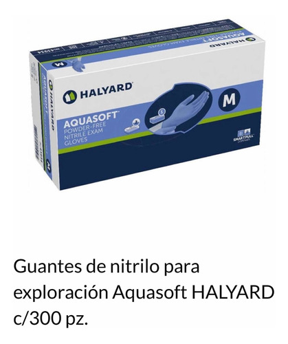 Guantes De Nitrilo Halyard Aquasoft (talla M) Con 300 Pzs