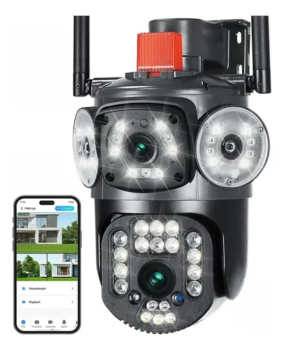 comprar Cámara Ptz Externa Con Wifi, Lente Dual, 4k, 8mp, V380 Pro
