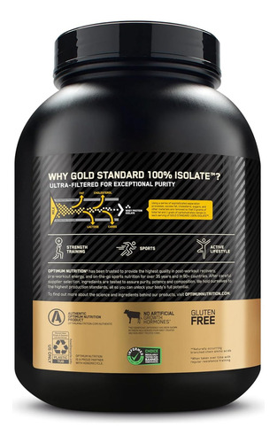 Optimum Nutrition - 100% Whey Protein Isolate 2.91 Lb - Rich Vanilla