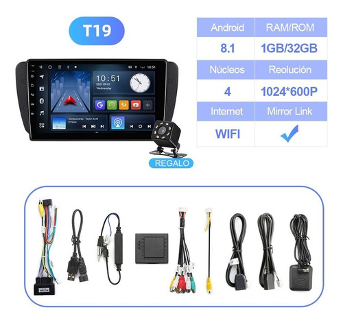 Estéreo Cámara For Seat Ibiza 2009-2015 Frente Gps Wifi Fm
