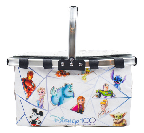 Canasta Picnic Térmica Plegable Colección Disney 100 Años Color Blanco