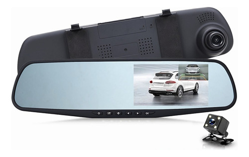 Espejo Retrovisor Dvr Pantalla 4.3  Pulgadas Cámara Reversa