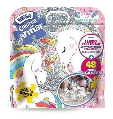 Libro Para Pintar Mega Colores Para Armar My Unicorn