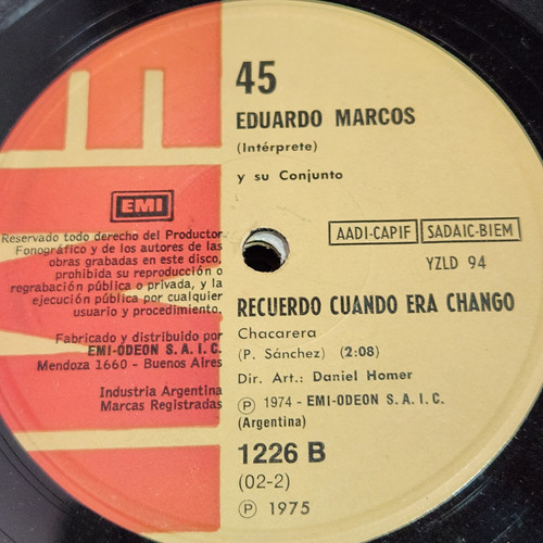 Simple Eduardo Marcos Y Su Conjunto Emi C9