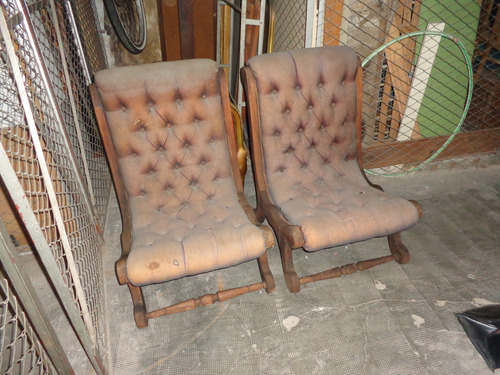 Juego Sillones Antiguos - Vintage -  Estructura De Madera.-