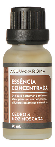 Essência Concentrada Acqua Aroma 20ml Cedro E Noz Moscada