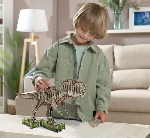 Imagen 5 de 10 de Puzzle Dinosaurio T-rex 3d Rompecabezas Educa Niños Atrix ®