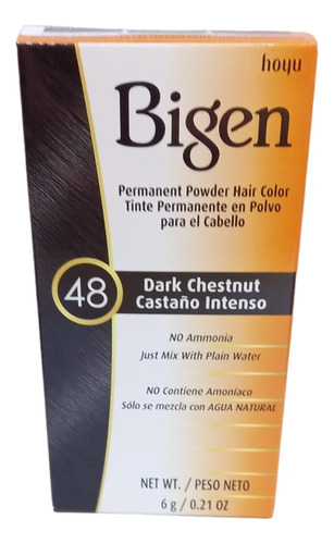  Bigen Tinte Oriental Black Moreno Oriental Tinte Semi Perman Fragancia DARK CHESTNUT Tono Castaño intenso