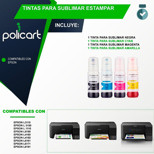 Tinta Sublimación Sublimar Para Epson L3250 Colores Nítidos
