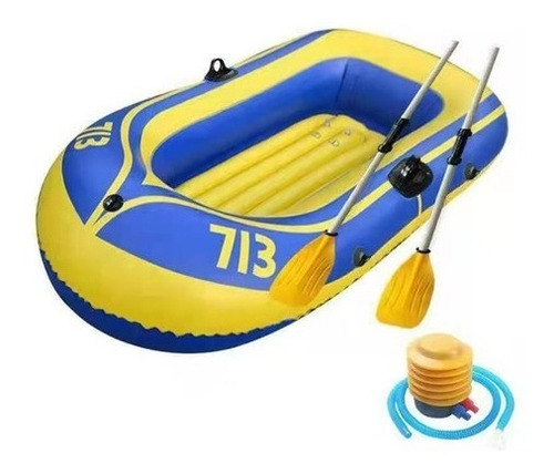 Bote Inflable Para 2 Personas + Remos + Inflador + Parches