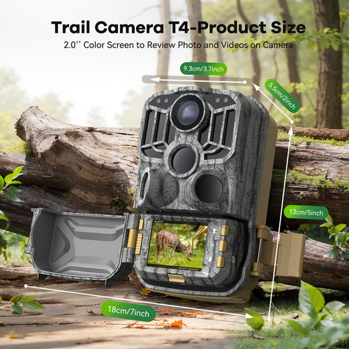 Deatti Trail Camera Wifi 48mp 4k Game Camera Con 8 Pilas Y T