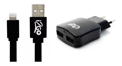 Tomada Usb 2 Saídas + Cabo iPhone 6 E 7 I2go