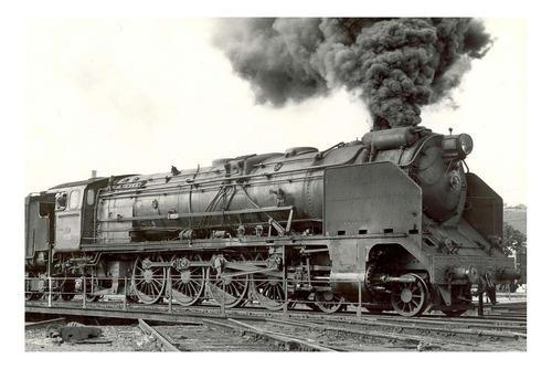 Vinilo 40x60cm Locomotora Trenes Ferrovias Anden Viaje P2
