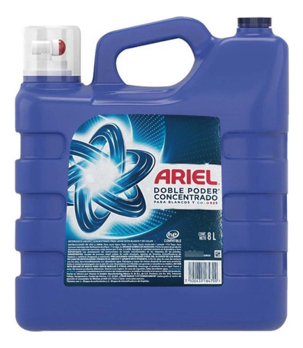Detergente Líquido Concentrado Ariel Doble Poder 8 L