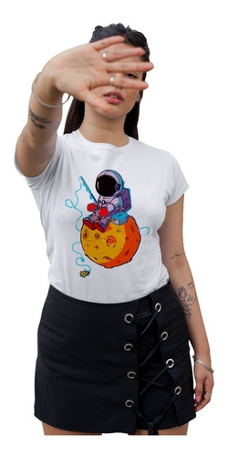 Camiseta De Astronauta Pequeño Para Mujer Juvenil Barata