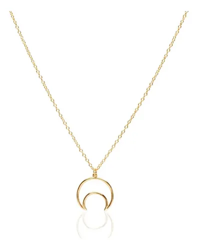 Bellaboho Collar De Luna Creciente Cadena Chapada En Oro De
