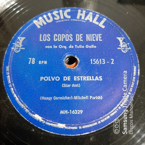 Pasta Los Copos De Nieve Orq T. Gallo Music Hall C165