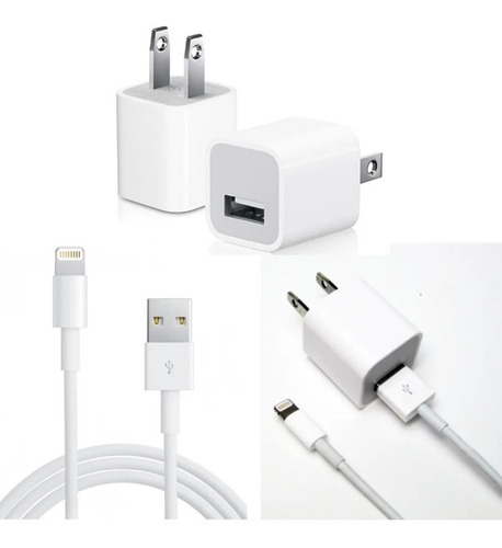 Cargador iPhone 6 7 8 X Xr Original Apple + Cable 1 Metro