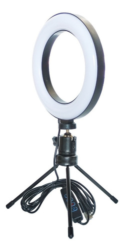 Ring Light Led Mesa Iluminador Pequeno Tripé 6 Polegada 16cm