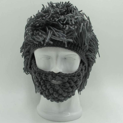 Gorro Tejido A Mano De Invierno Con Diseno De Barba