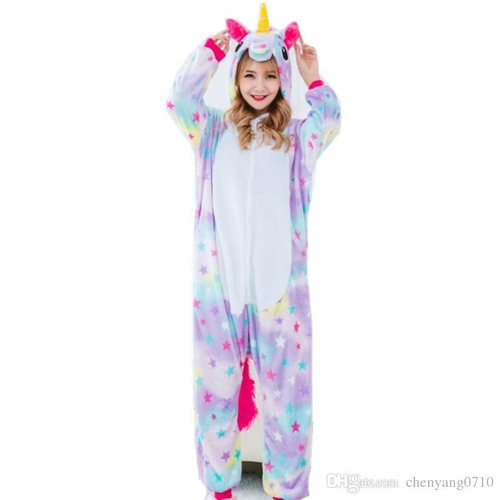 Pijama Kigurumi Unicornio Estrellas Rayado  Adultos 