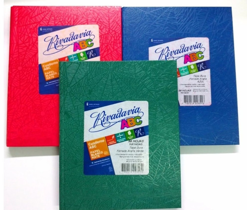 Cuaderno Rivadavia Abc Rayado Cuadricu Liso Forrado X 98 Hjs