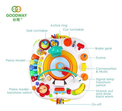 Imagen 6 de 8 de Mesa De Actividades Goodway Interactiva Aprendizaje Musical