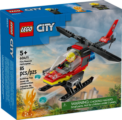 Lego City Helicóptero De Rescate De Bomberos (60411) Cantidad de piezas 85