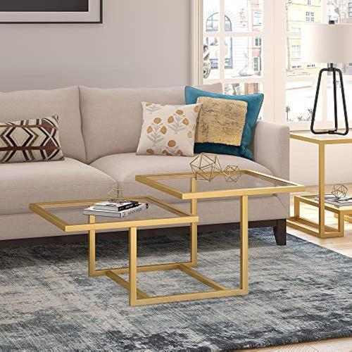 Henn&hart Amalie Two-tier Coffee Table, 43 , Gold