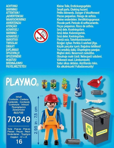 Imagen 4 de 6 de Playmobil Barrendero Accesorios Limpieza Special Plus 70249