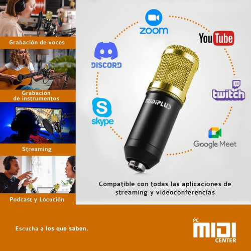 Imagen 3 de 8 de Kit Micrófono Condenser Midiplus Bm800 Streaming Youtube