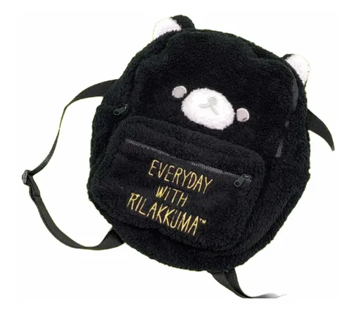 Mochila De Felpa Esponjosa Rilakkuma Negra